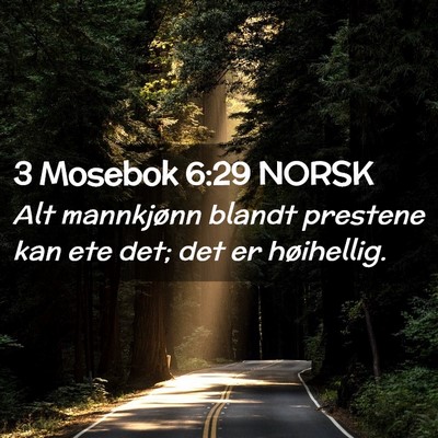 Picture 02 - 3 Mosebok 6:29 NORSK - Alt mannkjønn blandt prestene kan ete det; det - Bible Verse Picture