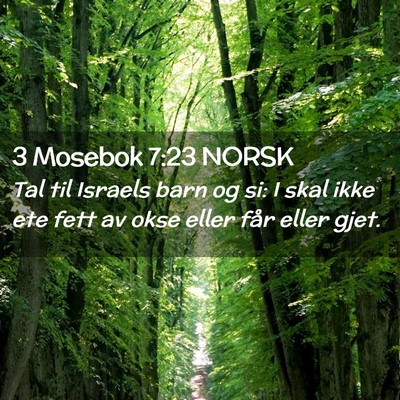 Picture 02 - 3 Mosebok 7:23 NORSK - Tal til Israels barn og si: I skal ikke ete fett - Bible Verse Picture
