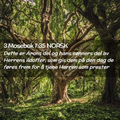 Picture 02 - 3 Mosebok 7:35 NORSK - Dette er Arons del og hans sønners del av - Bible Verse Picture