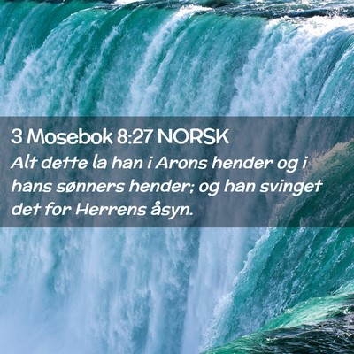 Picture 02 - 3 Mosebok 8:27 NORSK - Alt dette la han i Arons hender og i hans - Bible Verse Picture