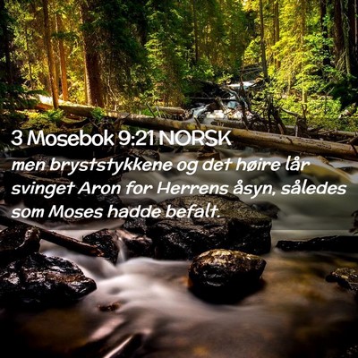 Picture 02 - 3 Mosebok 9:21 NORSK - men bryststykkene og det høire lår svinget Aron - Bible Verse Picture