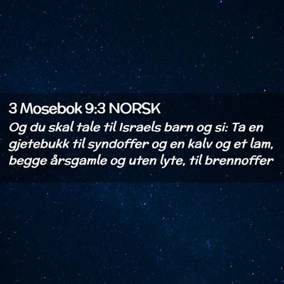 Picture 02 - 3 Mosebok 9:3 NORSK - Og du skal tale til Israels barn og si: Ta en - Bible Verse Picture