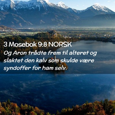 Picture 02 - 3 Mosebok 9:8 NORSK - Og Aron trådte frem til alteret og slaktet den - Bible Verse Picture