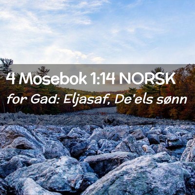 Picture 02 - 4 Mosebok 1:14 NORSK - for Gad: Eljasaf, De'els - Bible Verse Picture