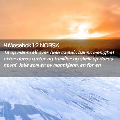 Picture 02 - 4 Mosebok 1:2 NORSK - Ta op manntall over hele Israels barns menighet - Bible Verse Picture