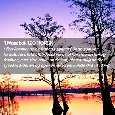 Picture 02 - 4 Mosebok 1:20 NORSK - Efterkommerne av Rubens sønner(-)han som var - Bible Verse Picture