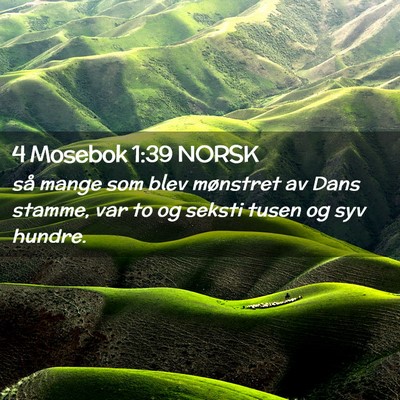 Picture 02 - 4 Mosebok 1:39 NORSK - så mange som blev mønstret av Dans stamme, var - Bible Verse Picture