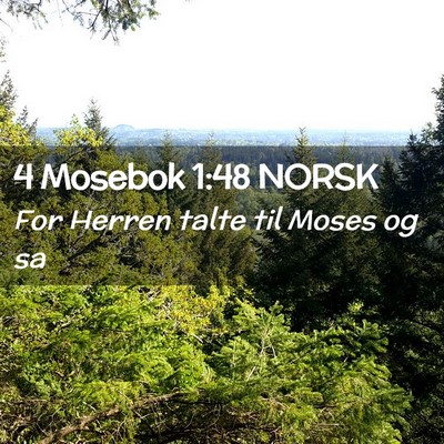 Picture 02 - 4 Mosebok 1:48 NORSK - For Herren talte til Moses og - Bible Verse Picture