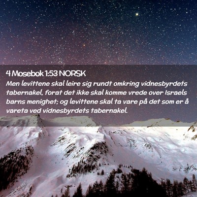 Picture 02 - 4 Mosebok 1:53 NORSK - Men levittene skal leire sig rundt omkring - Bible Verse Picture