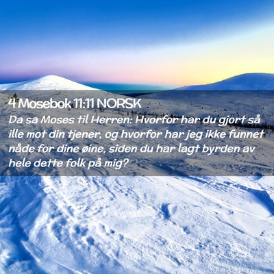 Picture 02 - 4 Mosebok 11:11 NORSK - Da sa Moses til Herren: Hvorfor har du gjort så - Bible Verse Picture