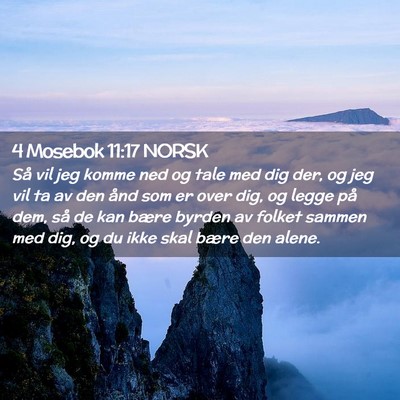 Picture 02 - 4 Mosebok 11:17 NORSK - Så vil jeg komme ned og tale med dig der, og jeg - Bible Verse Picture