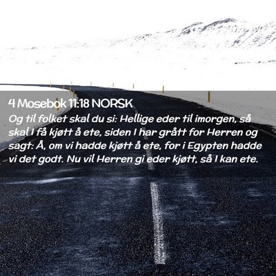 Picture 02 - 4 Mosebok 11:18 NORSK - Og til folket skal du si: Hellige eder til - Bible Verse Picture