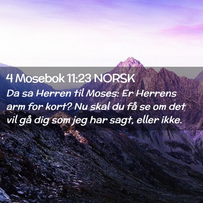 Picture 02 - 4 Mosebok 11:23 NORSK - Da sa Herren til Moses: Er Herrens arm for kort? - Bible Verse Picture