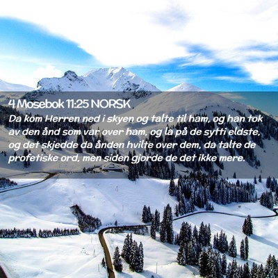 Picture 02 - 4 Mosebok 11:25 NORSK - Da kom Herren ned i skyen og talte til ham, og - Bible Verse Picture