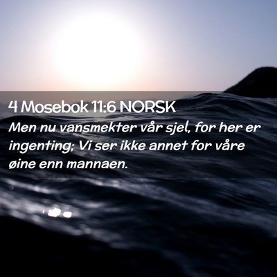 Picture 02 - 4 Mosebok 11:6 NORSK - Men nu vansmekter vår sjel, for her er - Bible Verse Picture