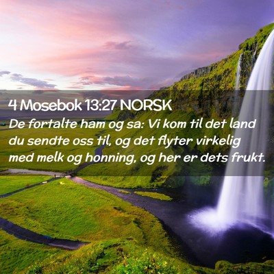 Picture 02 - 4 Mosebok 13:27 NORSK - De fortalte ham og sa: Vi kom til det land du - Bible Verse Picture