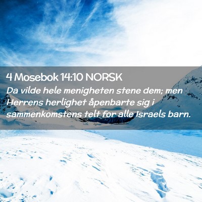 Picture 02 - 4 Mosebok 14:10 NORSK - Da vilde hele menigheten stene dem; men Herrens - Bible Verse Picture