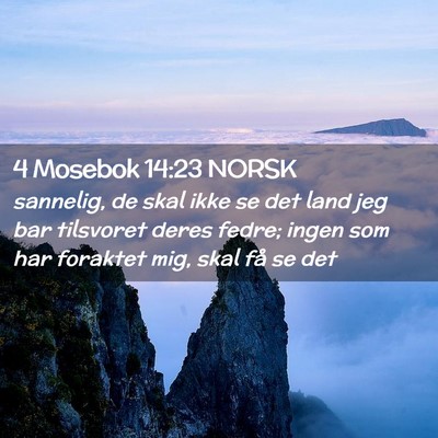 Picture 02 - 4 Mosebok 14:23 NORSK - sannelig, de skal ikke se det land jeg bar - Bible Verse Picture