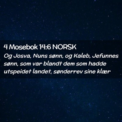 Picture 02 - 4 Mosebok 14:6 NORSK - Og Josva, Nuns sønn, og Kaleb, Jefunnes sønn, - Bible Verse Picture