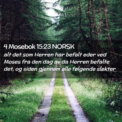 Picture 02 - 4 Mosebok 15:23 NORSK - alt det som Herren har befalt eder ved Moses fra - Bible Verse Picture