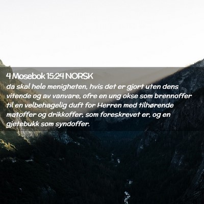 Picture 02 - 4 Mosebok 15:24 NORSK - da skal hele menigheten, hvis det er gjort uten - Bible Verse Picture