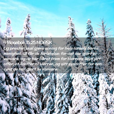 Picture 02 - 4 Mosebok 15:25 NORSK - Og presten skal gjøre soning for hele Israels - Bible Verse Picture