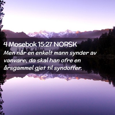 Picture 02 - 4 Mosebok 15:27 NORSK - Men når en enkelt mann synder av vanvare, da - Bible Verse Picture