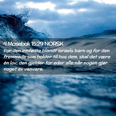 Picture 02 - 4 Mosebok 15:29 NORSK - For den innfødte blandt Israels barn og for den - Bible Verse Picture