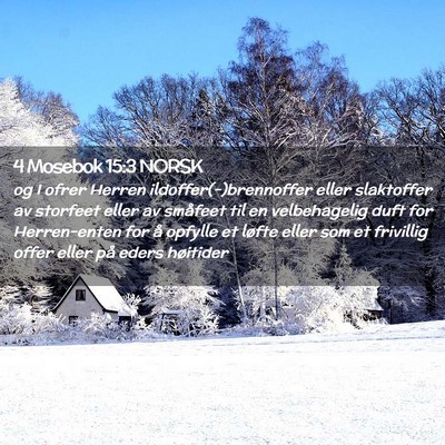 Picture 02 - 4 Mosebok 15:3 NORSK - og I ofrer Herren ildoffer(-)brennoffer eller - Bible Verse Picture