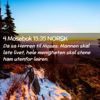 Picture 02 - 4 Mosebok 15:35 NORSK - Da sa Herren til Moses: Mannen skal late livet, - Bible Verse Picture