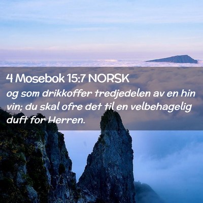 Picture 02 - 4 Mosebok 15:7 NORSK - og som drikkoffer tredjedelen av en hin vin; du - Bible Verse Picture