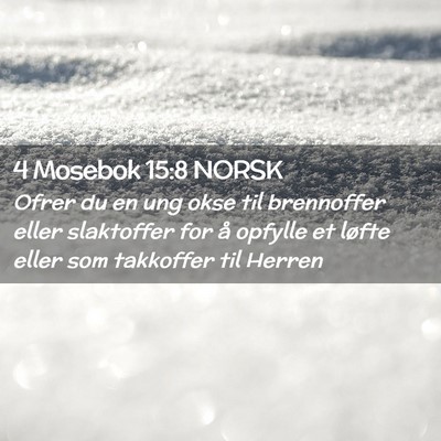 Picture 02 - 4 Mosebok 15:8 NORSK - Ofrer du en ung okse til brennoffer eller - Bible Verse Picture