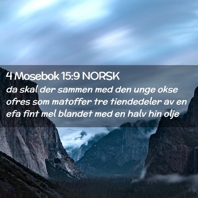 Picture 02 - 4 Mosebok 15:9 NORSK - da skal der sammen med den unge okse ofres som - Bible Verse Picture