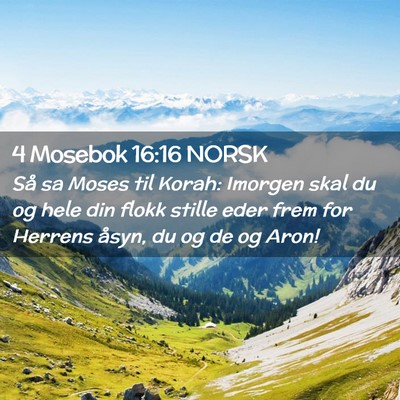 Picture 02 - 4 Mosebok 16:16 NORSK - Så sa Moses til Korah: Imorgen skal du og hele - Bible Verse Picture
