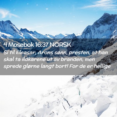 Picture 02 - 4 Mosebok 16:37 NORSK - Si til Eleasar, Arons sønn, presten, at han skal - Bible Verse Picture