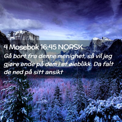 Picture 02 - 4 Mosebok 16:45 NORSK - Gå bort fra denne menighet, så vil jeg gjøre - Bible Verse Picture