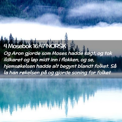 Picture 02 - 4 Mosebok 16:47 NORSK - Og Aron gjorde som Moses hadde sagt, og tok - Bible Verse Picture