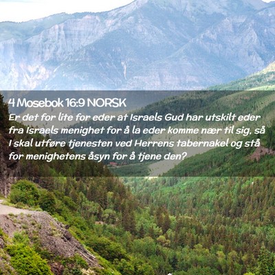 Picture 02 - 4 Mosebok 16:9 NORSK - Er det for lite for eder at Israels Gud har - Bible Verse Picture