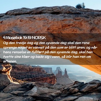 Picture 02 - 4 Mosebok 19:19 NORSK - Og den tredje dag og den syvende dag skal den - Bible Verse Picture