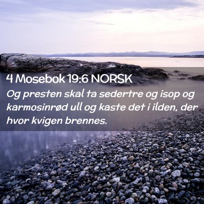 Picture 02 - 4 Mosebok 19:6 NORSK - Og presten skal ta sedertre og isop og - Bible Verse Picture