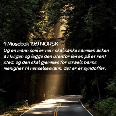 Picture 02 - 4 Mosebok 19:9 NORSK - Og en mann som er ren, skal sanke sammen asken av - Bible Verse Picture