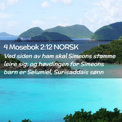 Picture 02 - 4 Mosebok 2:12 NORSK - Ved siden av ham skal Simeons stamme leire sig; - Bible Verse Picture