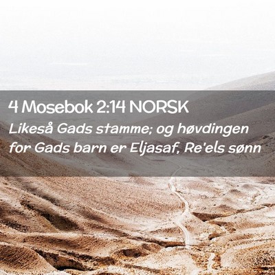 Picture 02 - 4 Mosebok 2:14 NORSK - Likeså Gads stamme; og høvdingen for Gads barn - Bible Verse Picture