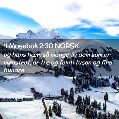 Picture 02 - 4 Mosebok 2:30 NORSK - og hans hær, så mange av dem som er mønstret, - Bible Verse Picture