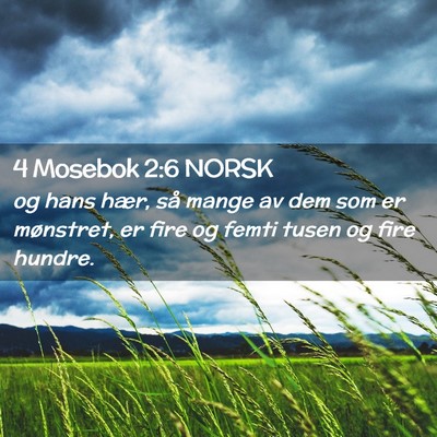 Picture 02 - 4 Mosebok 2:6 NORSK - og hans hær, så mange av dem som er mønstret, - Bible Verse Picture