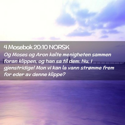 Picture 02 - 4 Mosebok 20:10 NORSK - Og Moses og Aron kalte menigheten sammen foran - Bible Verse Picture
