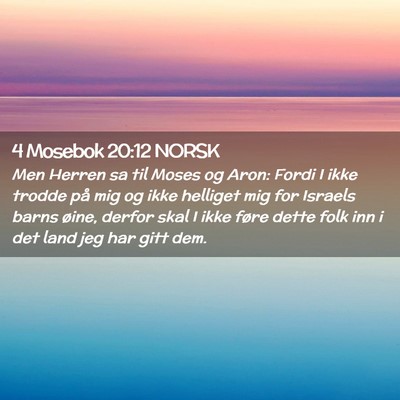 Picture 02 - 4 Mosebok 20:12 NORSK - Men Herren sa til Moses og Aron: Fordi I ikke - Bible Verse Picture