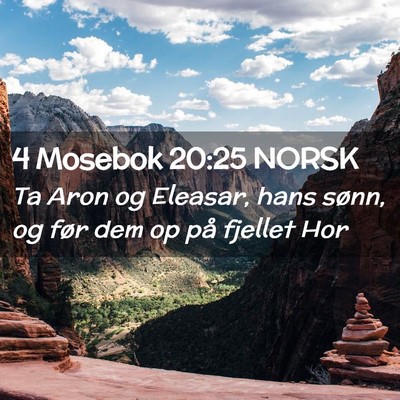 Picture 02 - 4 Mosebok 20:25 NORSK - Ta Aron og Eleasar, hans sønn, og før dem op - Bible Verse Picture