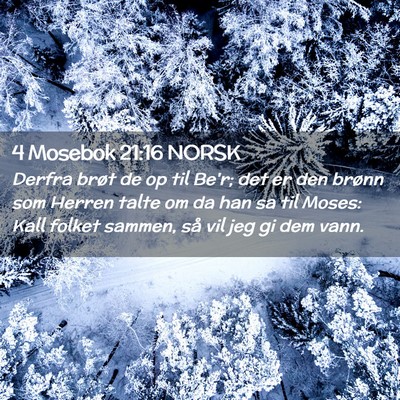 Picture 02 - 4 Mosebok 21:16 NORSK - Derfra brøt de op til Be'r; det er den brønn - Bible Verse Picture