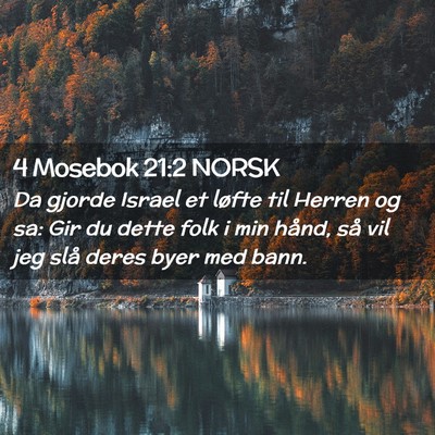Picture 02 - 4 Mosebok 21:2 NORSK - Da gjorde Israel et løfte til Herren og sa: Gir - Bible Verse Picture
